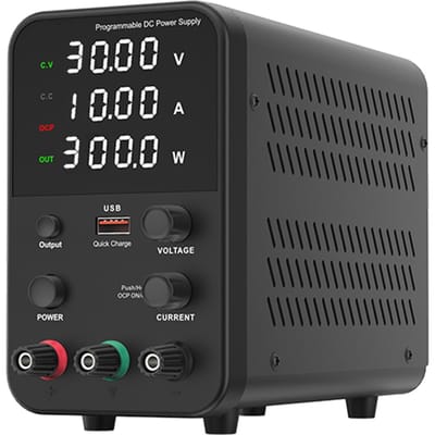 Werkbank DC-voeding Variabele 120V 3A Digitale weergave Verstelbare schakelende gereguleerde voeding US Plug 30V 10A zwart