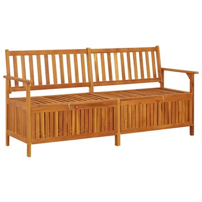 vidaXL - Opbergbankje - met - kussen - 170 - cm - massief - acaciahout