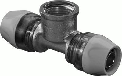 Uponor RTM Verlopend T-stuk 16 mm x 1/2" Binnendraad x 16 mm – Steekkoppeling Zonder Perstang