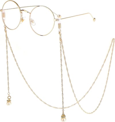 Brillenketting - Eyewear ketting - Zonnebril dragen - Afneembare hanger - 90 cm - Goud zilver