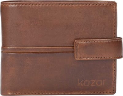 Brown leather clasp wallet