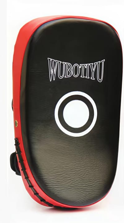 Muay Thai Pads - Hoogwaardig imitatieleer - Gebogen Muay Thai hand- en voetpads - met ademende stof - Gebogen pads voor training van volwassenen en kinderen - Rood