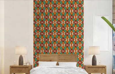 Behang - Fotobehang Design - Retro - Oranje - Abstract - Breedte 150 cm x hoogte 240 cm