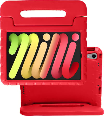 Hoes - Geschikt voor Apple iPad Mini 7 (2024) - 8.3 inch - 7e Generatie - Kinderhoes Shockproof Bumper - Kidsproof Case - Tablet Hoesje - Kinder Hoes Cover - Rood