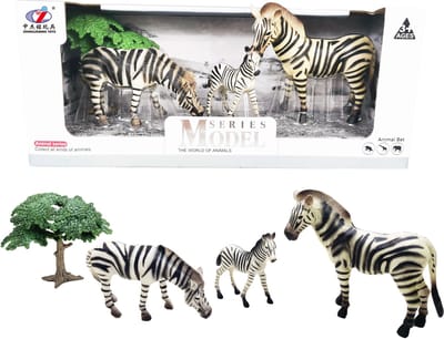 Wilde dierenfamilie met baby en grote dieren 3 stuks