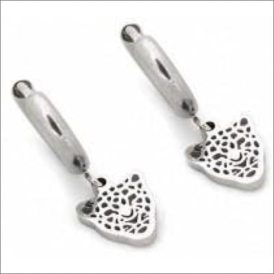 Aramat Jewels | Oorringen | Stalen Oorringen met Leopard Bedel 10mm - Trendy Oorbellen | | | |3mm | Staal | Volwassenen | Verkleurd niet