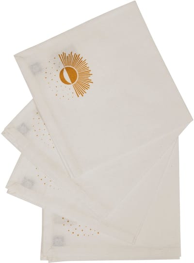 Atmosphera Servetten Solaris 40x40cm - Set van 4 stuks - Katoen - Wit