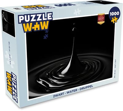 Puzzel Zwart - Water - Druppel - Legpuzzel - Puzzel 1000 stukjes volwassenen
