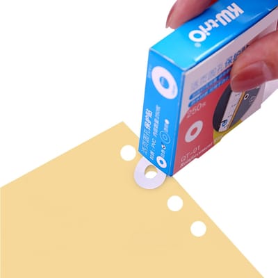 Losbladig Papier Gatenversterkers Labels Ronde Stickers Zelfklevende Gatentang Beschermers voor Kantoor School Huis wit