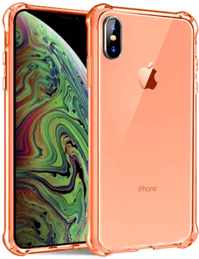 Smartphonica iPhone X/Xs transparant siliconen hoesje - Oranje geschikt voor Apple iPhone X/10;Apple iPhone Xs