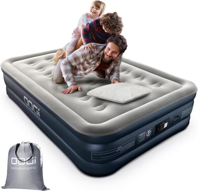 Luchtbed Dubbel formaat zelfinflatie deflatie luchtmatras met ingebouwde pomp voor thuis kamperen - 193 x 137 x 46 cm 295 kg