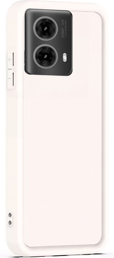 Hoesje geschikt voor Motorola Moto G85 - Versterkte randen - Bescherming Camera & Scherm - Matte Design Sand Beige