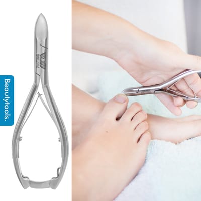 BeautyTools Professionele Nagelknipper -  Nageltang Diabetes met Lang Handvat voor (Harde) Teennagels en Kalknagels - Gebogen Snijvlak 20 mm - INOX (NN-0119)
