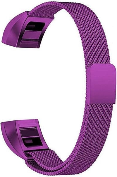 By Qubix - Compatible Fitbit bandje - Geschikt voor Fitbit Alta HR Milanese bandje - Maat: Small - Paars Smartwatch bandje