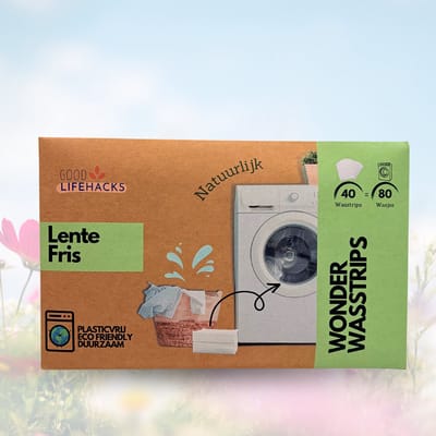 Good Lifehacks Wonder Wasstrips - Wasmiddel & Wasverzachter - Wasmiddeldoekjes - 80 Wasvellen - Plastic Vrij - Biologisch Afbreekbaar - Zero Waste - Hypoallergeen - Lente Fris