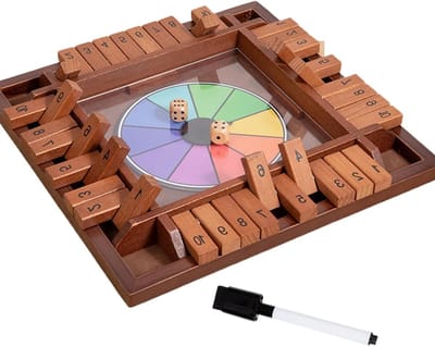 Dobbelstenen bord - Klassiek spel - Strategie spel - Slijtvast hout - 29.8 x 29.8 cm - Houtkleurig