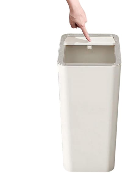 Prullenbak Met Deksel - Smalle Vuilnisbak - Kleine Ruimtes - Compact Ontwerp - 10 Liter Capaciteit
