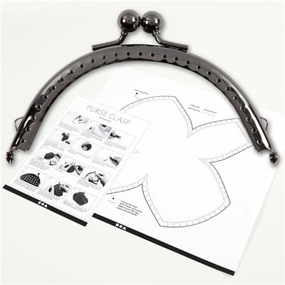 Portemonnee gesp kit, afm 10 cm, antiek zilver, 1 stuk