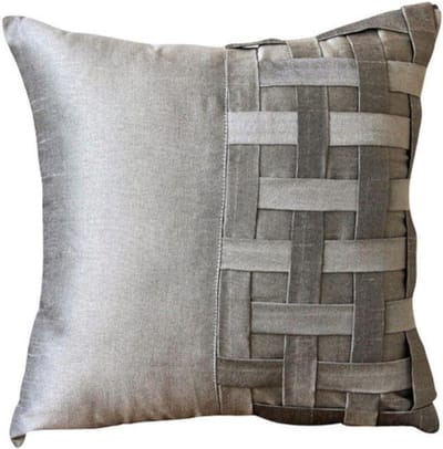 Decoratieve Kussens - Sierkussens Kussenslopen - Bank Decoreren - Handgemaakt Kunstzijde - 60x60 cm - Grijs Zilver
