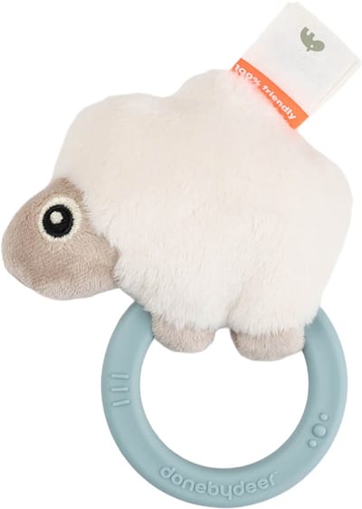 Done by Deer rammelaar met bijtring sheepy blue 0 m+