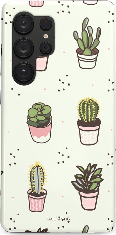 Casetastic Hoesje Geschikt voor Samsung S25 Ultra - Stijlvolle Beschermende Duo-layer Case - Familie Cactus