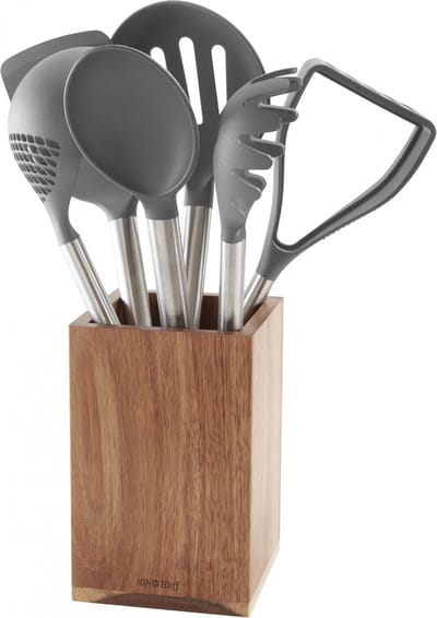 Kinghoff KH-1325 - Acaciahouten Keukengerei Set - 6 Delig - Nylon Onderdelen - Hittebestendig