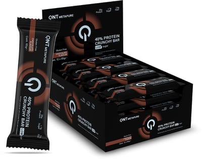 QNT METAPURE 40% PROTEIN CRUNCHY BAR CHOCOLATE| 12 X 65 gram