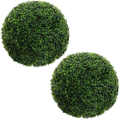 Set van 2 kunstmatige buxus bollen Ø45 cm Onderhoudsvriendelijke decoratieve kunstplant ML-Design