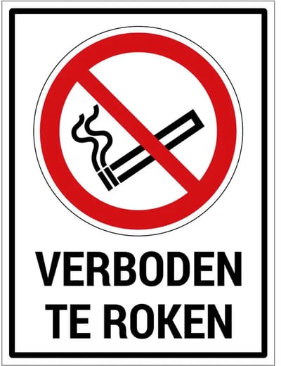 Verboden te roken bord met tekst | gecoat dibond materiaal | 20 x 15 cm