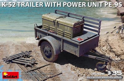 MiniArt Modelbouwpakket Militaire voertuigen - 35426 Ben Hur trailer K-52 aanhangwagen met Power Unit PE-95 Plastic - 1:35 - Modelbouw