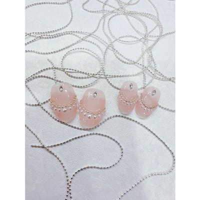50cm Doe-het-zelf Nagellak Ultra-Dunne 0.8mm Breedte Zilver Goud Kleur Kralenketting, Nagelbenodigdheden Nagels Nagelbedels Nagellak Decoratie zilver