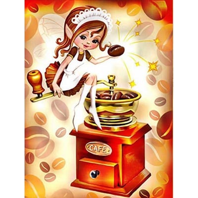 5D Doe-het-zelf Diamant Schilderen Cartoon Elf Handwerk Kunst Kit Huisdecoratie Volledige Boor Borduurafbeelding 20X30CM beige