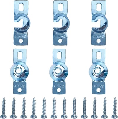Rolraam Beugels - Gordijn Rod Houder - Binnen Montage - Zink Materiaal - 6 stuks - Zilver