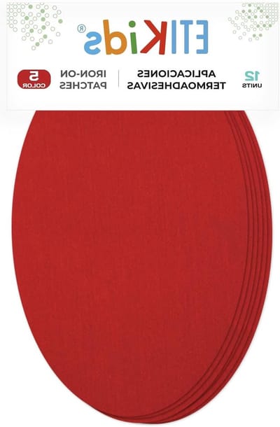 Strijkbare Lappen - Knie Elleboog - Kleding Repareren - Katoen Materiaal - 12 Stuks 16x10cm - Rood