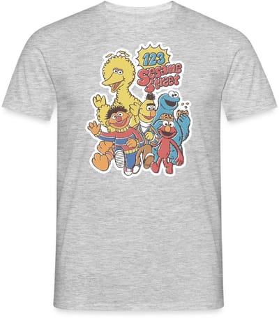 Sesamstraat 123 Sesame Street Groep T-Shirt Heren