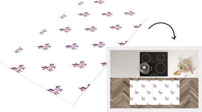 Keukenloper - Loper keuken - Meisje - Unicorn - Roze - Patronen - 120x60 cm - Keukenloper vinyl
