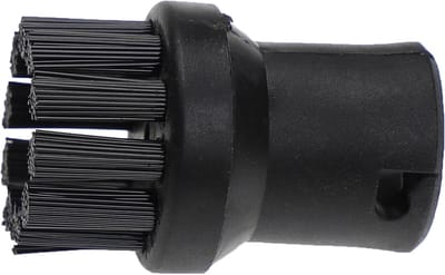 Ronde borstel - Stoomborstel - Hardnekkig vuil verwijderen - Voor voegen en hoeken - 26 cm diameter - Zwart