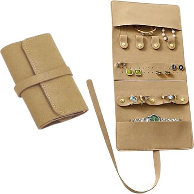 Luxe Reis Sieraden Organizer - Kleine Rollende Pouch voor Ringen, Oorbellen en Kettingen