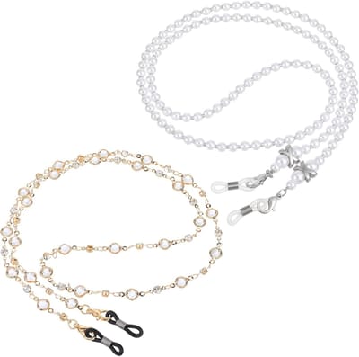 Elegante Oogglazen Ketting met Kristallen en Parels, Ideaal voor Dames en Meisjes, Perfecte Accessoire voor Zonnebrillen en Leesbrillen, Handig en Stijlvol voor Om de Hals