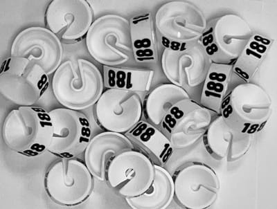 Bleijenberg Maatdopje maat 188 wit - Maataanduiding voor kledinghangers per 25 stuks - Maatringetje Ø 20 mm - Kledinghangers - Kleerhanger - Kapstok - Mark-Brics - wisersizer