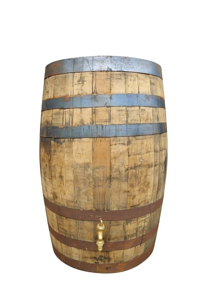 Houten Regenton Whisky vat - 190 liter - Messing aftapkraan - Vast deksel