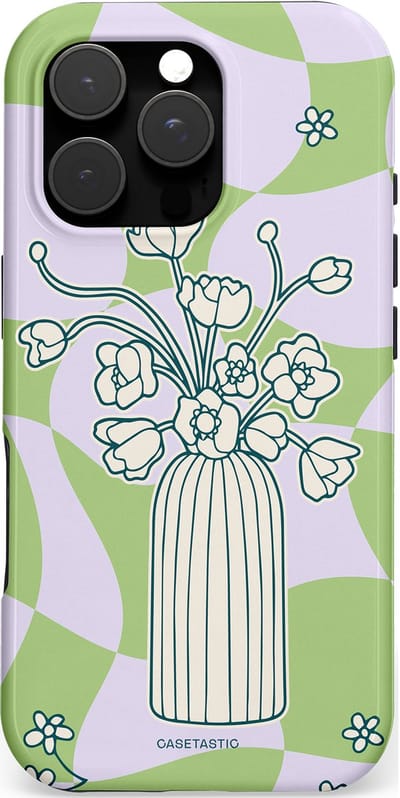 Casetastic hoesje geschikt voor Apple iPhone 16 Pro - MagSafe - Dubbellaagse bescherming - Bosje vol groen - Fashion Case - Lichtgrijs Beige