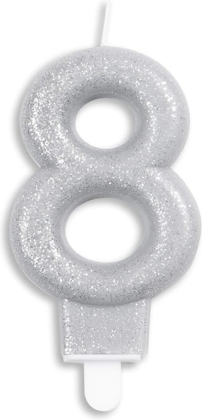 Wefiesta Cijferkaars '8' 4,4 X 7 X 1,2 Cm Wax Zilver