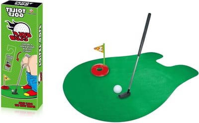 Toilet Golf Set voor Thuis, Mini Golf Spel met Golfclub en Ballen, Leuk Cadeau voor Mannen en Vrienden met Putting Mat en Doel Haak