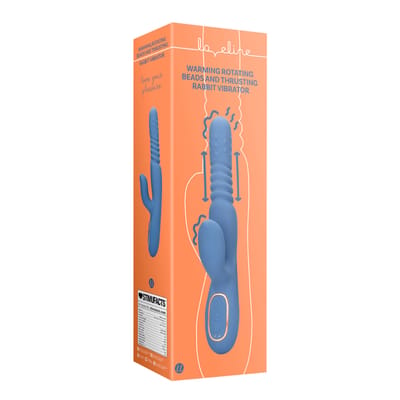 Rotating Beads and Thrusting Rabbit Vibrator - Blue Nova