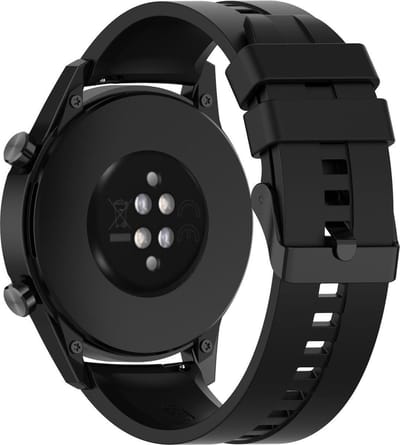 Cadorabo Silicone Bandje 20mm geschikt voor Samsung Galaxy Watch 42mm / S2 Classic / Sport in ZWART - Armband Vervanging polsband geschikt voor Huawei Watch 2 geschikt voor Nokia Steel geschikt voor LG Watch Sport enz