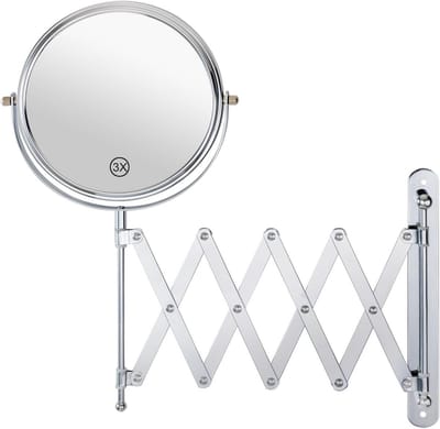 Make-upspiegel 7 Inch Wandmontage met 1X/3X Vergroting en Uitschuifbare Arm