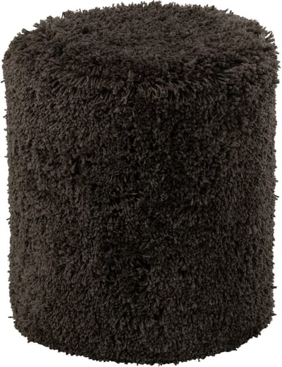 J-Line poef Donzig - polyester - donkergrijs
