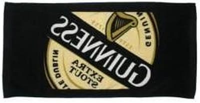 Baarddoek - Bar handdoek - Baardverzorging - Guinness opdruk - 50 x 23 cm - Zwart