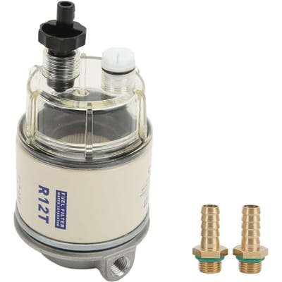 Fuel Water Separator 30 GPH R12T 10 Microns Filter Rating Electrostatic Powder Coating for